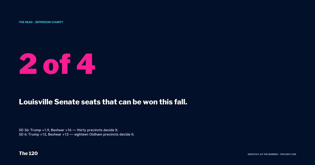 Four state Senate seats on Louisville ballots. Two of them can be won.